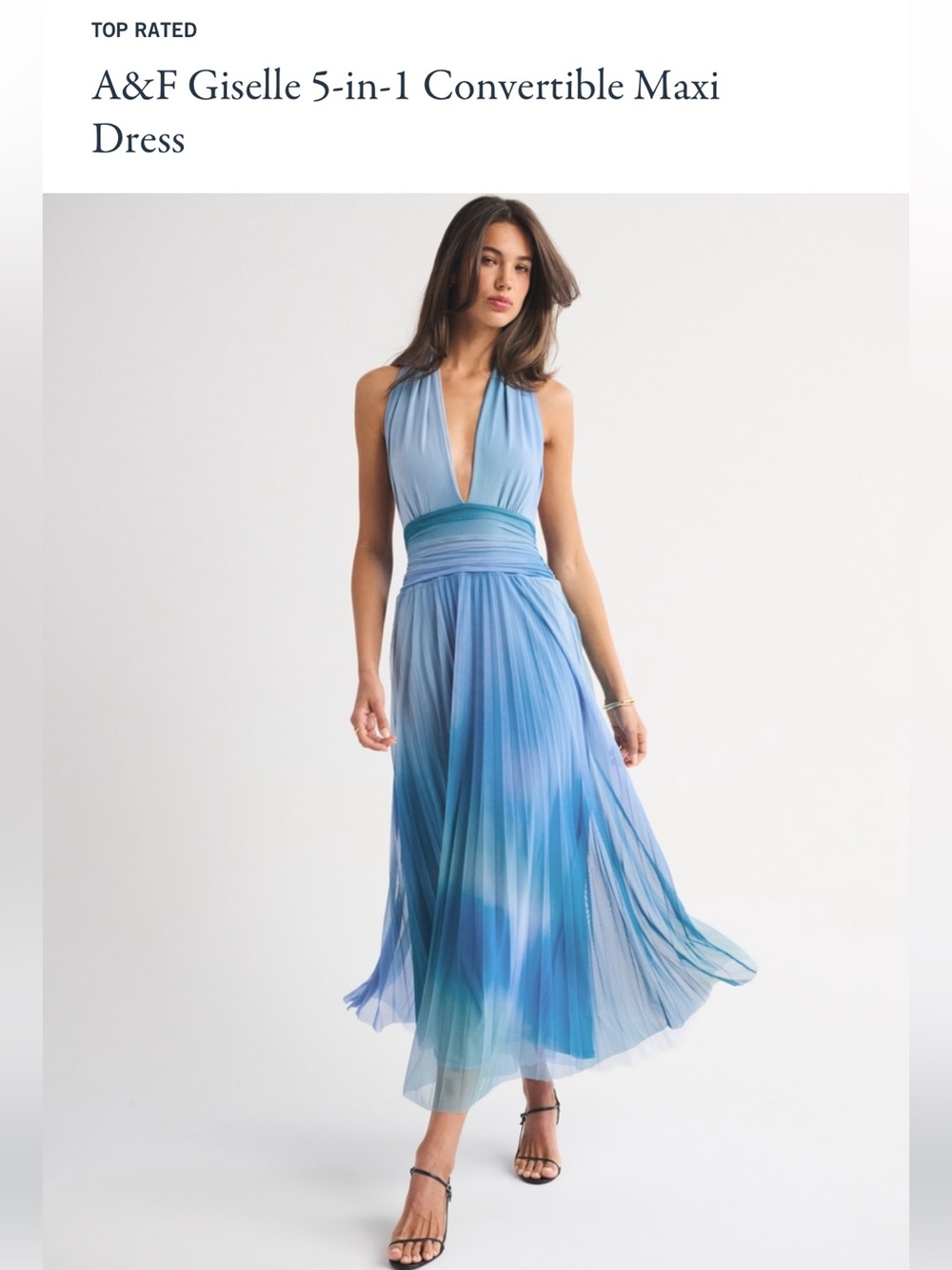 Abercrombie & Fitch Convertible Maxi Dress in Blue Ombre